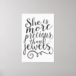 Toile Elle est plus précieuse que les bijoux