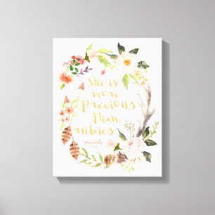 Toile Elle est plus Précieuse que Rubies Wall Art