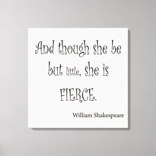 Toile Elle n'est que petite elle est Fierce Shakespeare  (Recto)