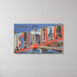 Toile Elmira, New York - grandes scènes de lettre