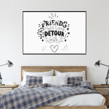 Toile emballée avec conception de slogan Friends