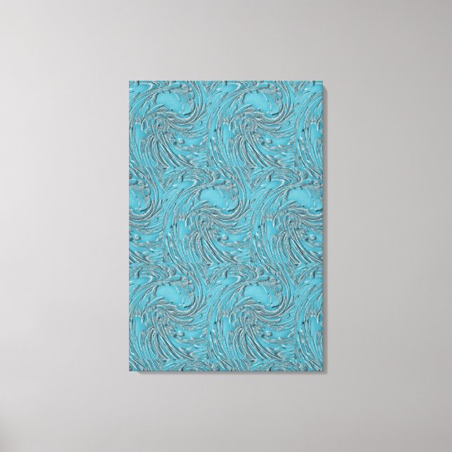 Toile Embossé En Turquoise (Recto)