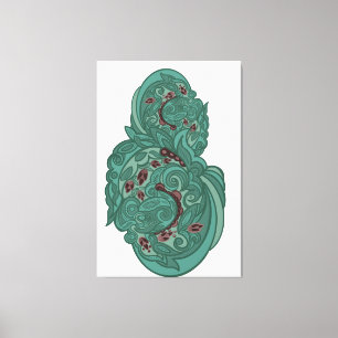 Toile Emerald Blossoms