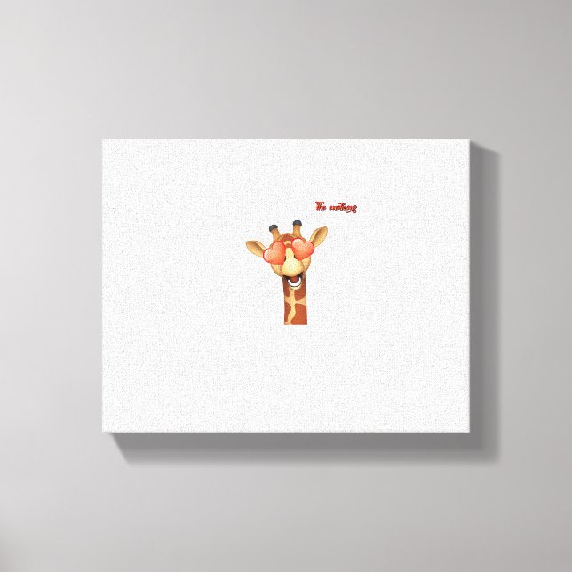 Toile emoji heureux amour yeux girafe visage  (Recto)