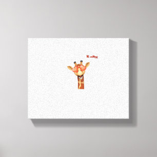 Toile emoji heureux d'amour yeux girafe visage 