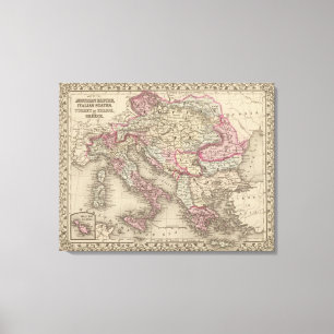 Toile Empire autrichien, Italie, Turquie en Europe,
