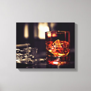 Toile empreinte murale de whisky et de cigare