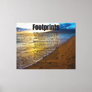 Toile Empreinte Prière Biblique Poème Canvas Art