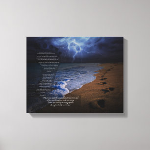 Toile Empreintes dans le poème de sable 14x11 (orage)