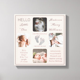 Toile Empreintes photos multiples Blush garde-naissance