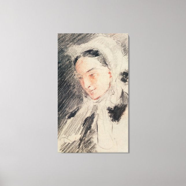 Toile Empress Eugénie (craie noire et rouge) (Recto)