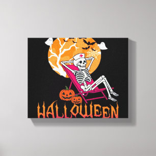 Toile En Attente D'Halloween Infirmière D'Été Skeleton P