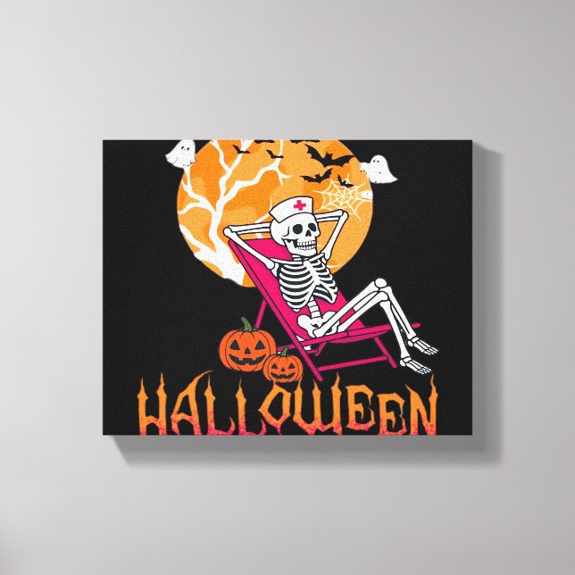 Toile En Attente D'Halloween Infirmière D'Été Skeleton P (Recto)