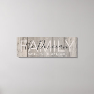Toile en bois rustique de famille