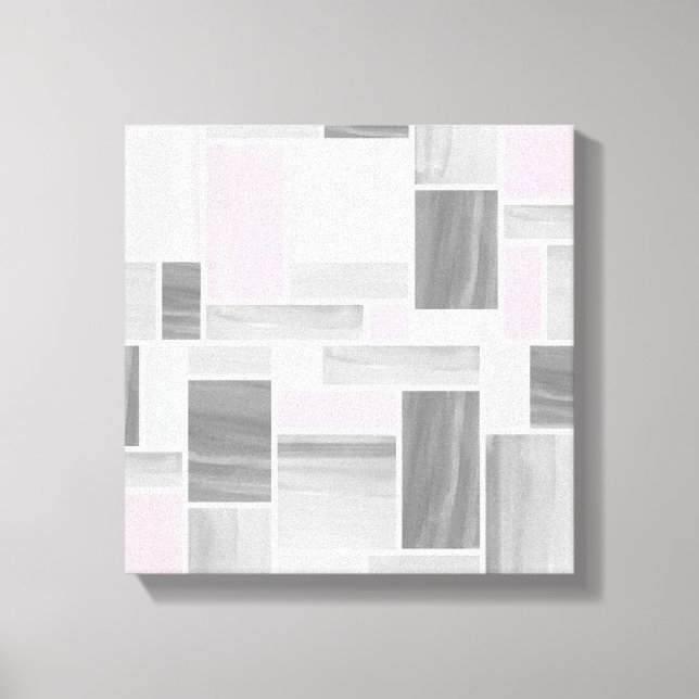 Toile en verre de couleur gris et rose (12x12) (Recto)