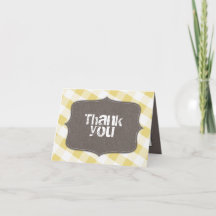 Toile En vichy Jaune & Blanc Merci Cartes
