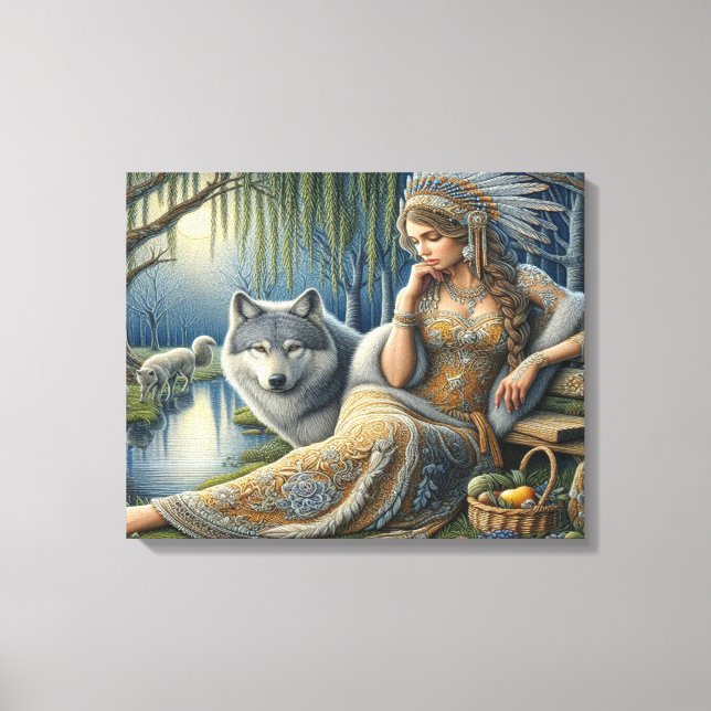 Toile Enchantement Lune dans la Forêt Mystique20x16 (Recto)