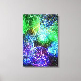 Toile Énergie Néon Électrique Art Fractal