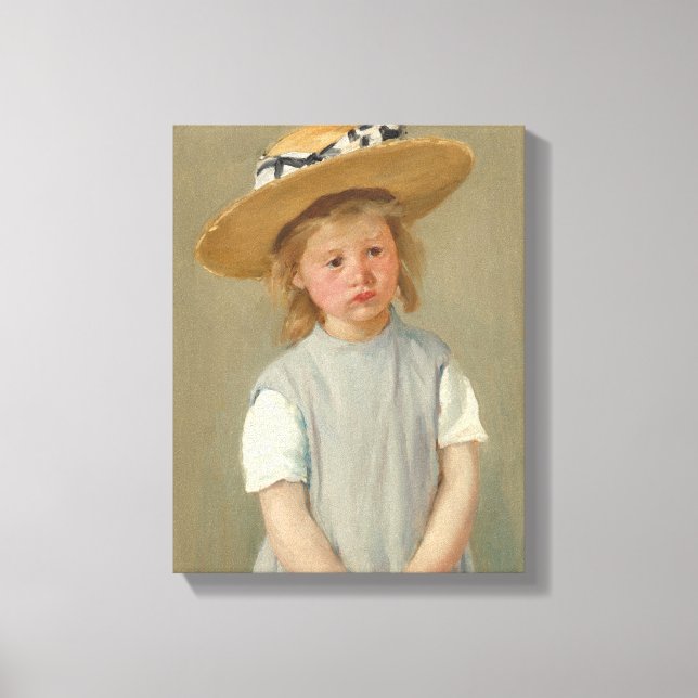 Toile Enfant dans un Casquette de paille | Mary Cassatt (Recto)