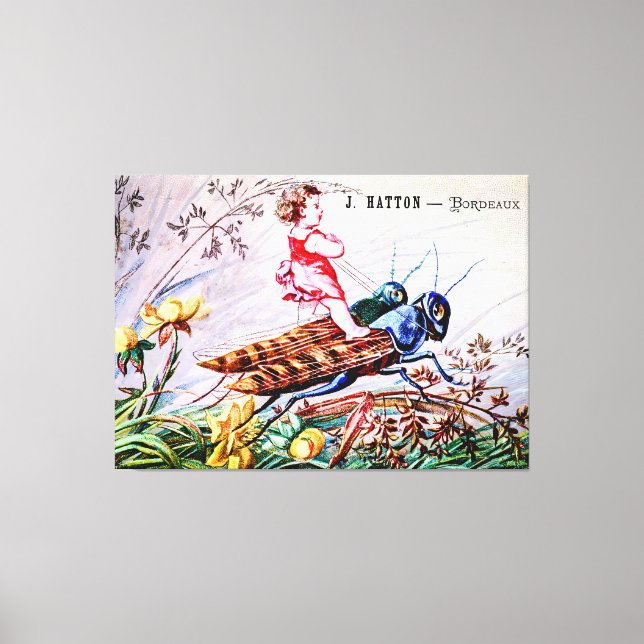 Toile Enfants Riding Grasshoppers (Recto)