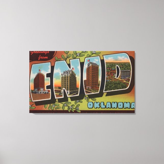 Toile Enid, OklahomaGrandes lettres ScènesEnid, OK (Recto)