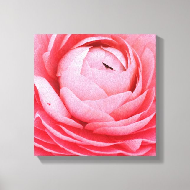 Toile enrobée de 12 po x 12 po - Fleur rose (Recto)