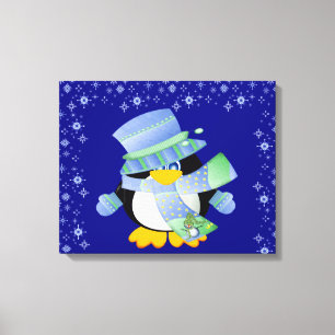 Toile enrobée de pingouin