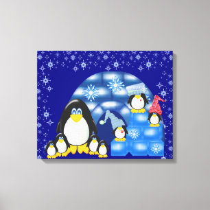 Toile enrobée de pingouin2