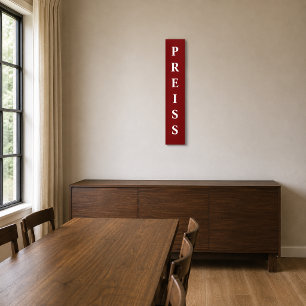 Toile Enseigne verticale du nom de famille personnalisé