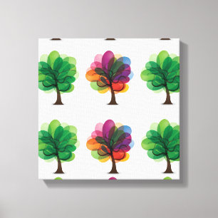 Toile Enveloppée Arbres Abstraits