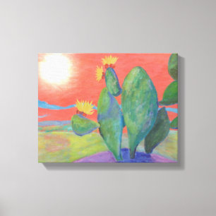 Toile Enveloppée Cactus Sunset