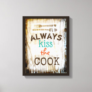 toile enveloppée cuisine mur art mignon citation