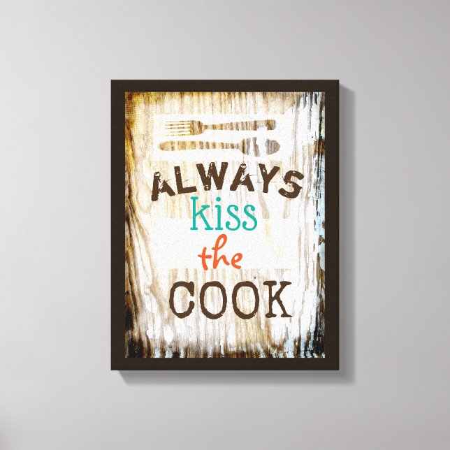 toile enveloppée cuisine mur art mignon citation (Recto)