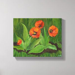 Toile Enveloppée De Tulipes Rouges