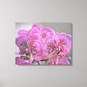 Toile enveloppée d'orchidées de verre