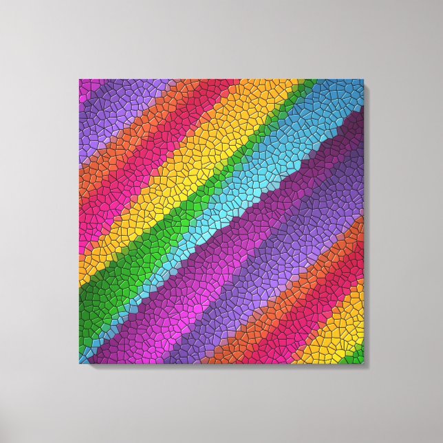 toile enveloppée en mosaïque arc-en-ciel (Recto)