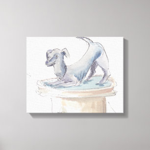 Toile enveloppée "Esquisse/Chien Londres"