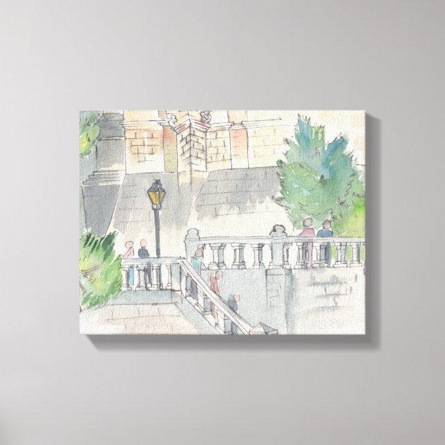 Toile enveloppée "Esquisse d'aquarelle/Château de  (Recto)