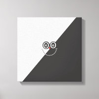 Toile Enveloppée face de sourire noir et blanc