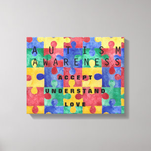 Toile enveloppée par puzzle de sensibilisation su