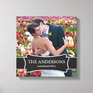 Toile enveloppée photo de mariage personnalisée