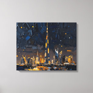 Toile enveloppée Premium Dubai Skyline   Ville mod