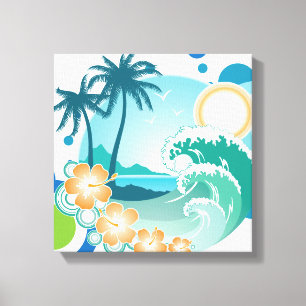 Toile Enveloppée Surf Île