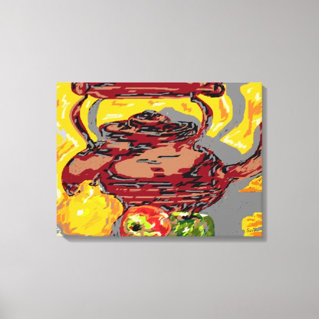 Toile Envelopper la vie morte : Bouteille de thé a (Recto)