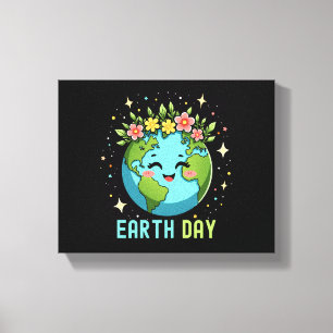 Toile Environnement jour des terres Terre mignonne Avec