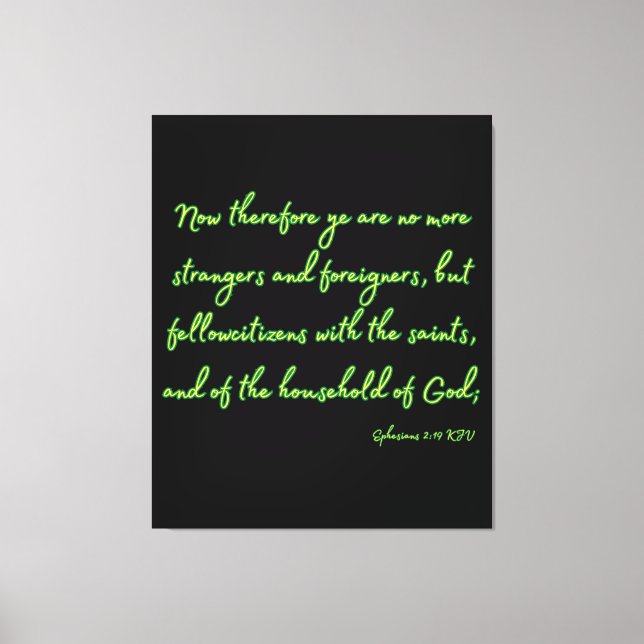 Toile Ephésiens 2:19 Bible Verse KJV Wall Art (Recto)