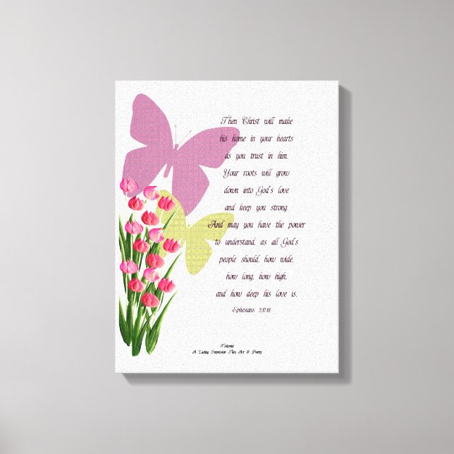 Toile Éphésiens 3:17-18 (Recto)