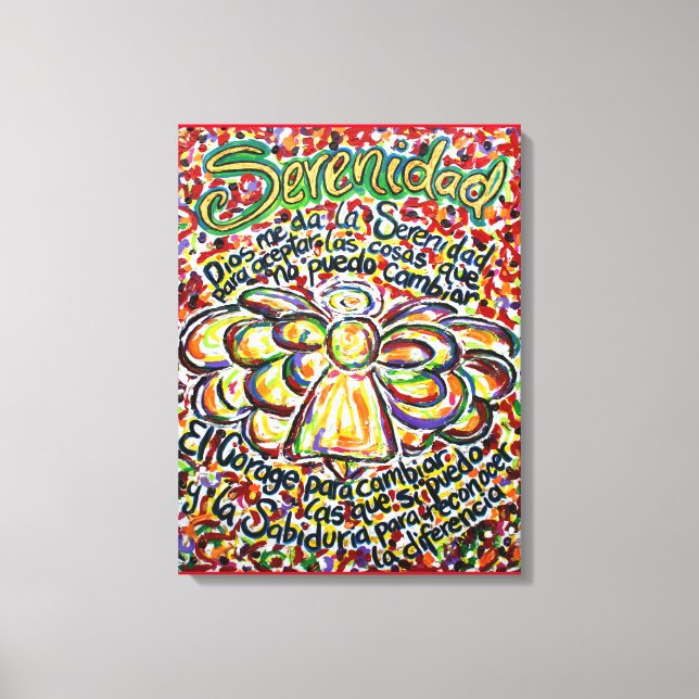 Toile Español Serenity Prière Angel Art Canvas Imprimer (Recto)