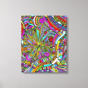 Toile Esquisse Imaginaire Art - Fleurs Abstraites 1