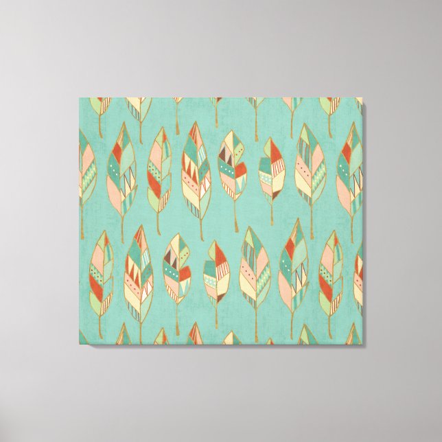 Toile Étape Geo Sud-Ouest | Motif de plume aquarelle (Recto)